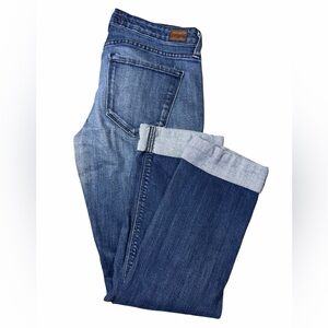 BDG Slim Straight Blue Denim Jeans Cuffed